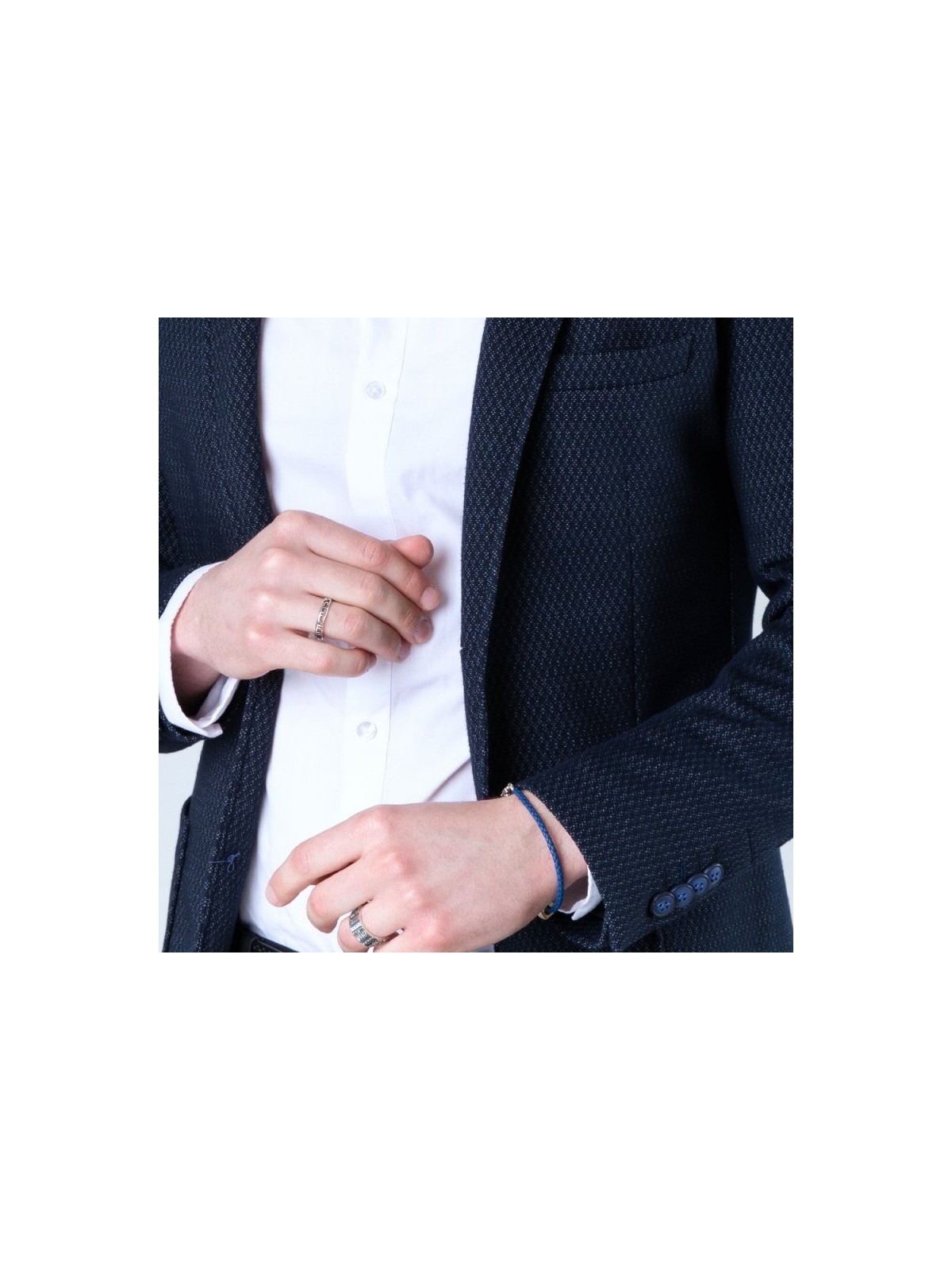 טבעת כסף סטרלינג שחור מחומצן עם מילות ש... | טבעות יהודיות